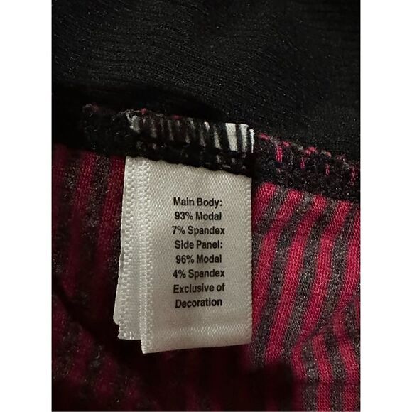 DKNY red gray striped modal blend minimalist casual long sleeve shirt sz S - Picture 8 of 8